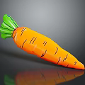 Fresh Orange Carrot With Green Leaves And Textured Surface On Gray Background