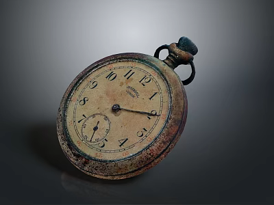 Vintage Decorative Clock Furniture With Rustic Dial And Classic Numbers Design 3d model