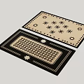 Stylish Square Rugs With Star And Geometric Patterns For Home Decor 3d model