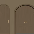 Classic Wooden Arched Doorways With Single And Double Paneled Designs On Neutral Wall