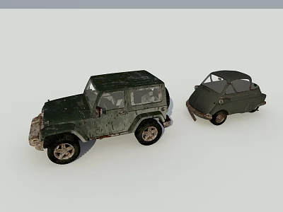 Scrap Military Car Retro Car Beetle Classic Car 3d model Scrap Military Car Retro Car Beetle Classic Car 3d model