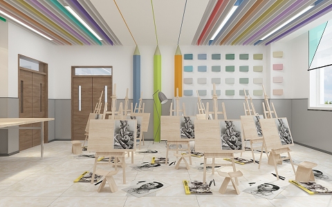 Modern Art Classroom 3d model