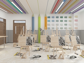 Modern Art Classroom 3d model