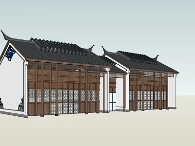 Chinese Ancient Building Bai Ethnic Commercial Building Outdoor Prison Building 3d model