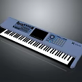 Modern Electronic Keyboard With Black White Keys Control Panel And Display Screen 3d model
