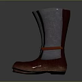 Stylish Gray Tall Fabric Boots With Red Straps And Rubber Sole