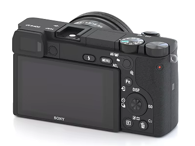 Sony Compact Mirrorless Digital Camera With LCD Screen And Control Buttons 3d model