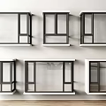 modern windows bay windows casement windows floor-to-ceiling windows glass windows broken bridge aluminum windows 3d model
