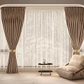 French American Curtain Lazy Sofa 3d model
