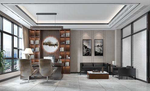 Modern Office Manager Room 3d model