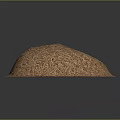 Round Brown Dried Plant Hay With Silver Fringed Edge Isolated On Dark Background