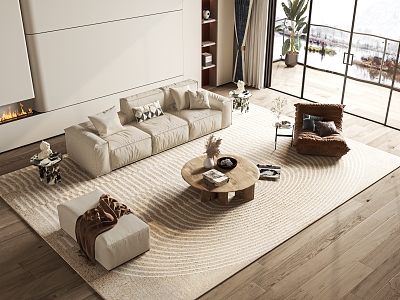 Modern Sofa Coffee Table Combination Sofa model