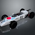 Honda White Race Car With Red Circular Logo And Number 11