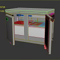 Stainless Steel Commercial Kitchen Appliance With Open Double Doors And Internal Shelves
