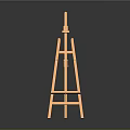 Musical Instruments And Art Supplies Including Wooden Easel For Artists Display Needs