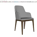 Light Gray Upholstered Dining Chairs With Armrests And Wooden Legs Modern Design