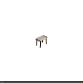 Modern Minimalist Stool With Wooden Legs Upholstered Seat And Armrests