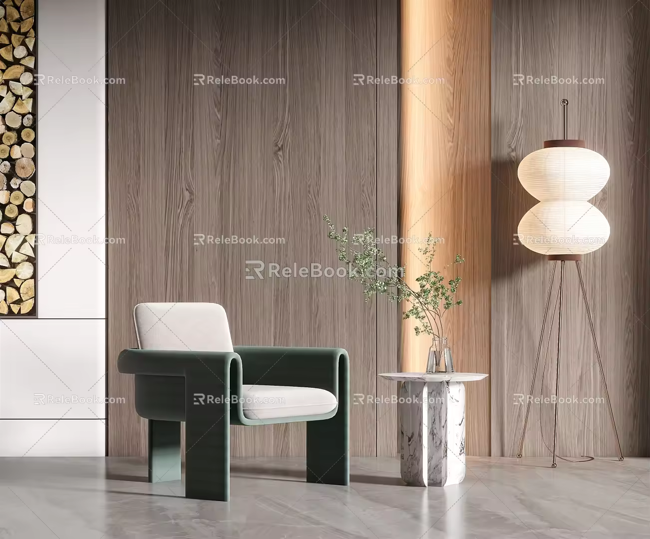 Modern single sofa single chair combination 3d model