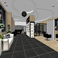 Modern Beauty Hair Salon Interior With Styling Chairs Plant Decor And Posters