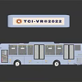 Blue City Bus With TCI VR 2022 Banner And Side Windows Design