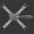 Sci Fi Mechanical Weapon With Glowing Green Elements And 3D Structure Design 3d model