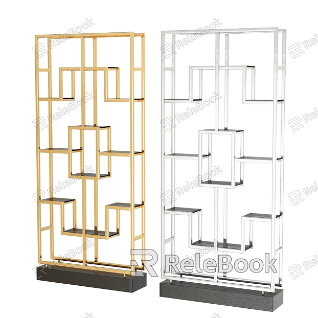 Storage Rack Shelf Bookshelf Cabinet Rack Storage Rack Household Furniture Iron Rack Chinese Style model