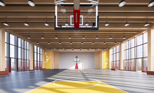 Modern Basketball Hall Basketball Court Report Hall 3d model