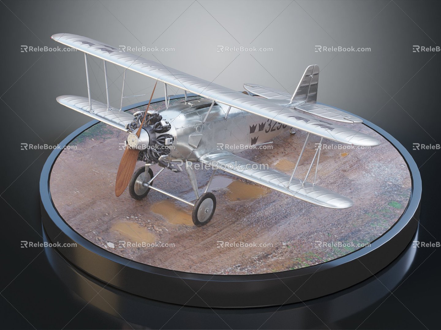 Modern bomber vintage aircraft World War II aircraft 3d model