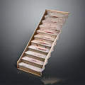 Bloody Stairs With Red Stain Marks On Each Step And Dark Background