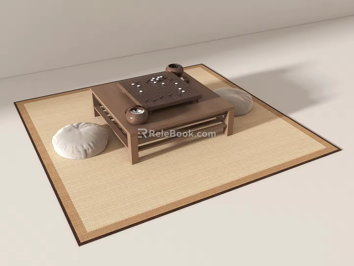 New Chinese Go Board Go Chess Table Gobang Go Table New Chinese Tea Table and Chair Chess and Card Table and Chair Chess Board Go Table and Chair Gobang 3d model