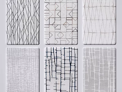 Square Rugs With Modern Geometric Patterns And Abstract Line Designs For Home Decor 3d model