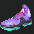 High Top Purple Basketball Shoes With Pink Laces Transparent Green Sole And Mesh Upper Design