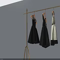Elegant Hinged Door Wardrobe With Metal Clothing Rack And Marble Shelf