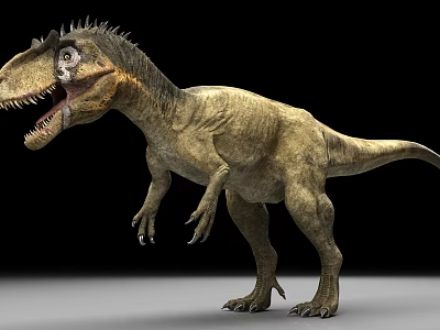 Predatory Reptile Dinosaur Model With Sharp Teeth Rough Skin And Standing Posture 3d model