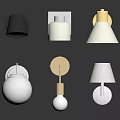 Contemporary Modern Furniture Lamps Featuring Metal Bases And White Shades Design