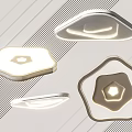 Modern Ceiling Lights With Various Geometric Shapes And Sleek Illuminated Design 3d model