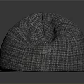 Comfortable Modern Gray Plaid Fabric Bean Bag Chair For Living Room Space