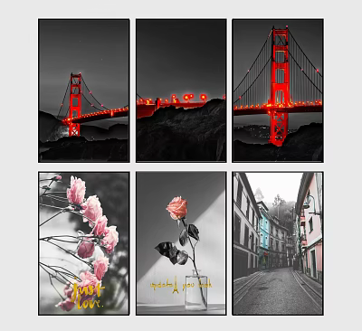 Modern Architectural Painting Decorative Painting Hanging Painting 3d model