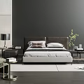 Modern Minotti Background Double Bed 3d model