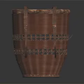Handwoven Bamboo Basket With Handles Natural Material For Home Storage Use