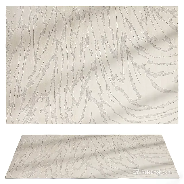 Modern Square Carpet With Natural Wood Grain Texture In Light Beige Tone 3d model 