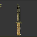 Tactical Military Knife with Black Sharp Blade and Orange Striped Handle for Outdoor Survival