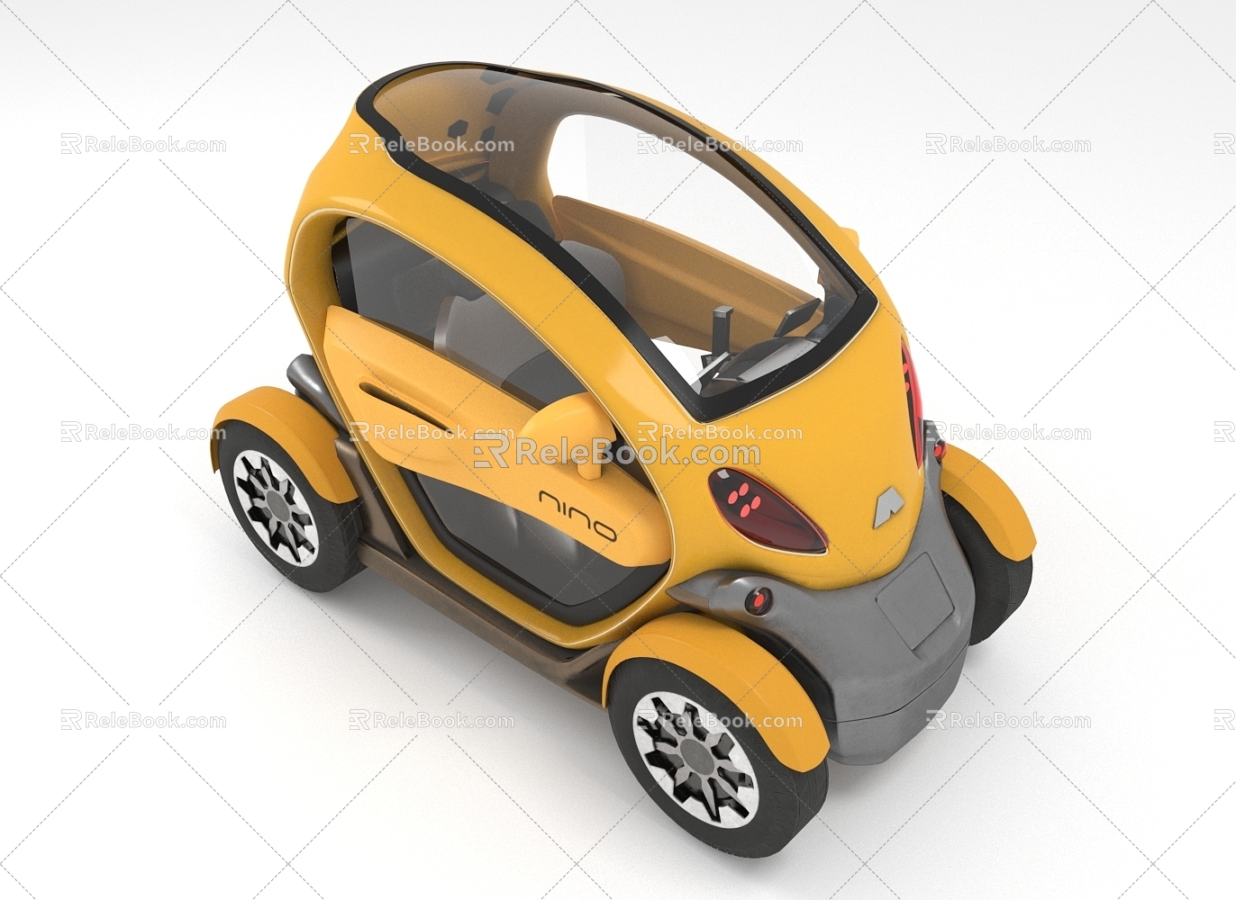 Single electric car small electric vehicle transportation 3d model