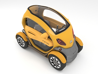 Single electric car small electric vehicle transportation 3d model