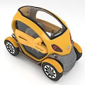 Yellow Compact Electric Vehicle With Modern Design 3d model