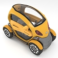 Single electric car small electric vehicle transportation 3d model