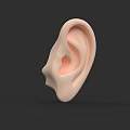 Game and Movie Character 3D Ear Model Featuring Light Pink Color and Dark Background 3d model