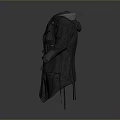 Dark Textured Long Sleeve Coat With Functional Pockets And Straps For Everyday Use