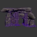 Ancient Stone Archway Structure With Wooden Framework And Stone Wall Details 3d model