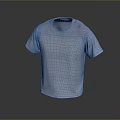 Light Blue Striped Texture Short Sleeve Round Neck Casual T shirt Design